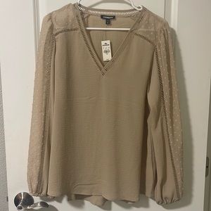 Sheer nude color blouse